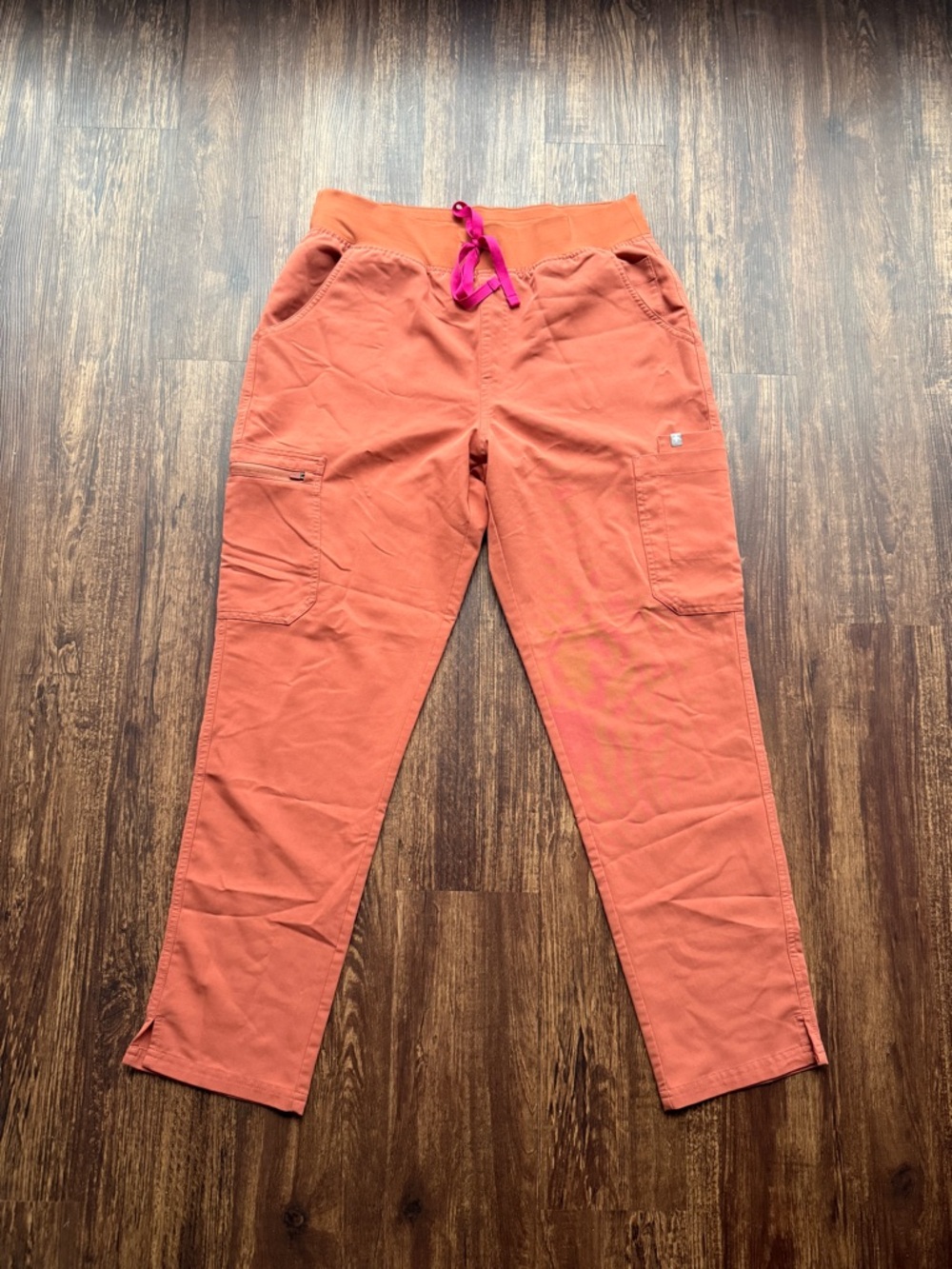 FIGS Women’s Terracotta Orange High Waisted Yola Skinny Scrub Pants - Size L